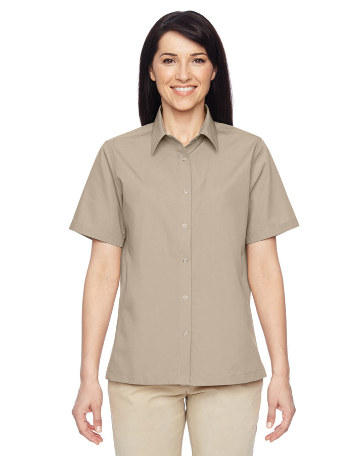 Harriton Ladies' Advantage Snap Closure Short-Sleeve Shirt Harriton