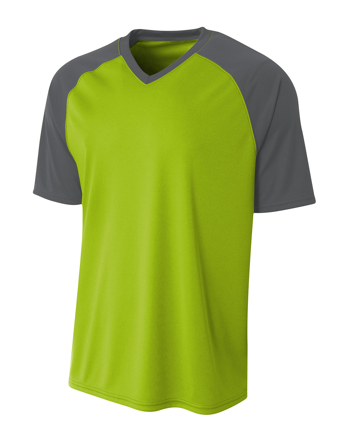 A4 Youth Polyester V-Neck Strike Jersey with Contrast Sleeves A4