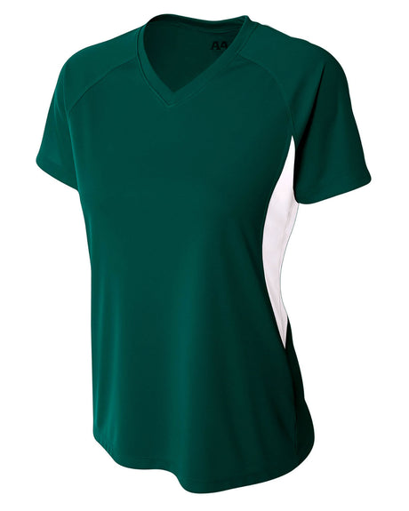 A4 Ladies' Color Block Performance V-Neck T-Shirt A4