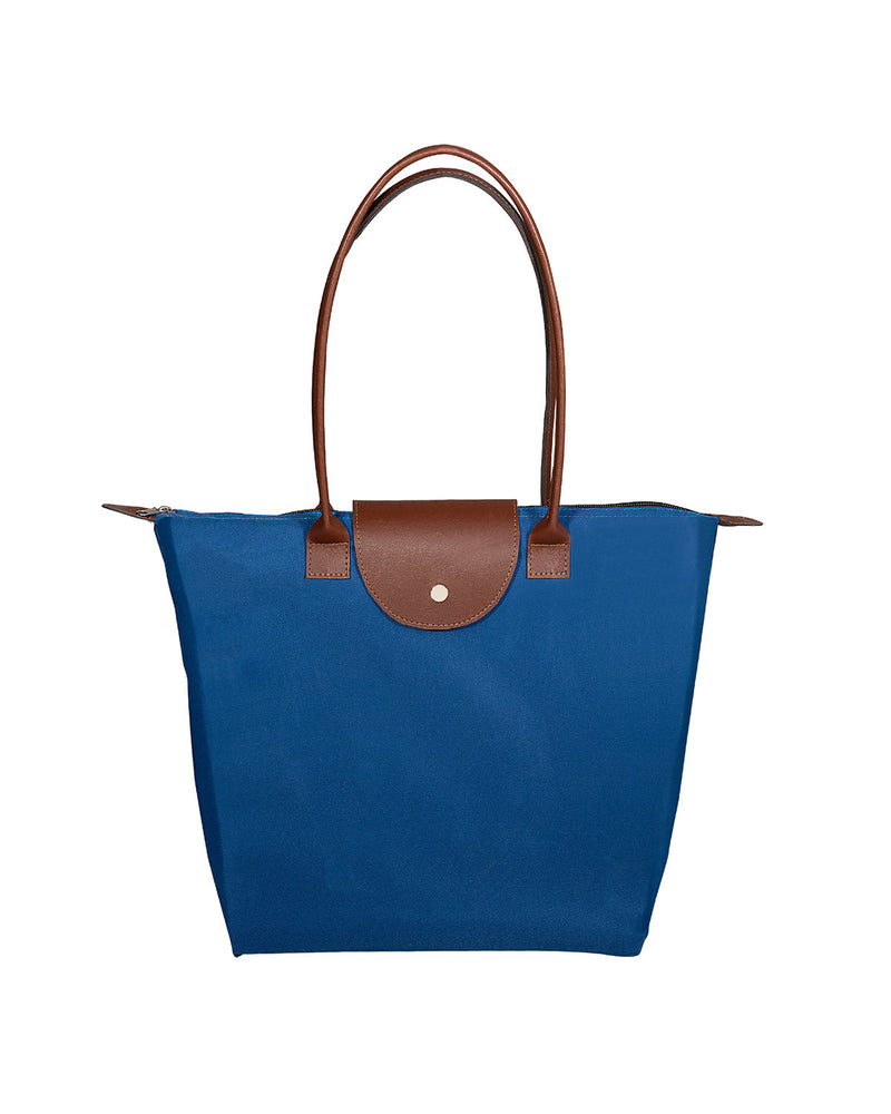 Prime Line Folding Tote With Leather Flap Closure