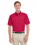 Harriton Men's Foundation 100% Cotton Short-Sleeve Twill Shirt with Teflon™ Harriton