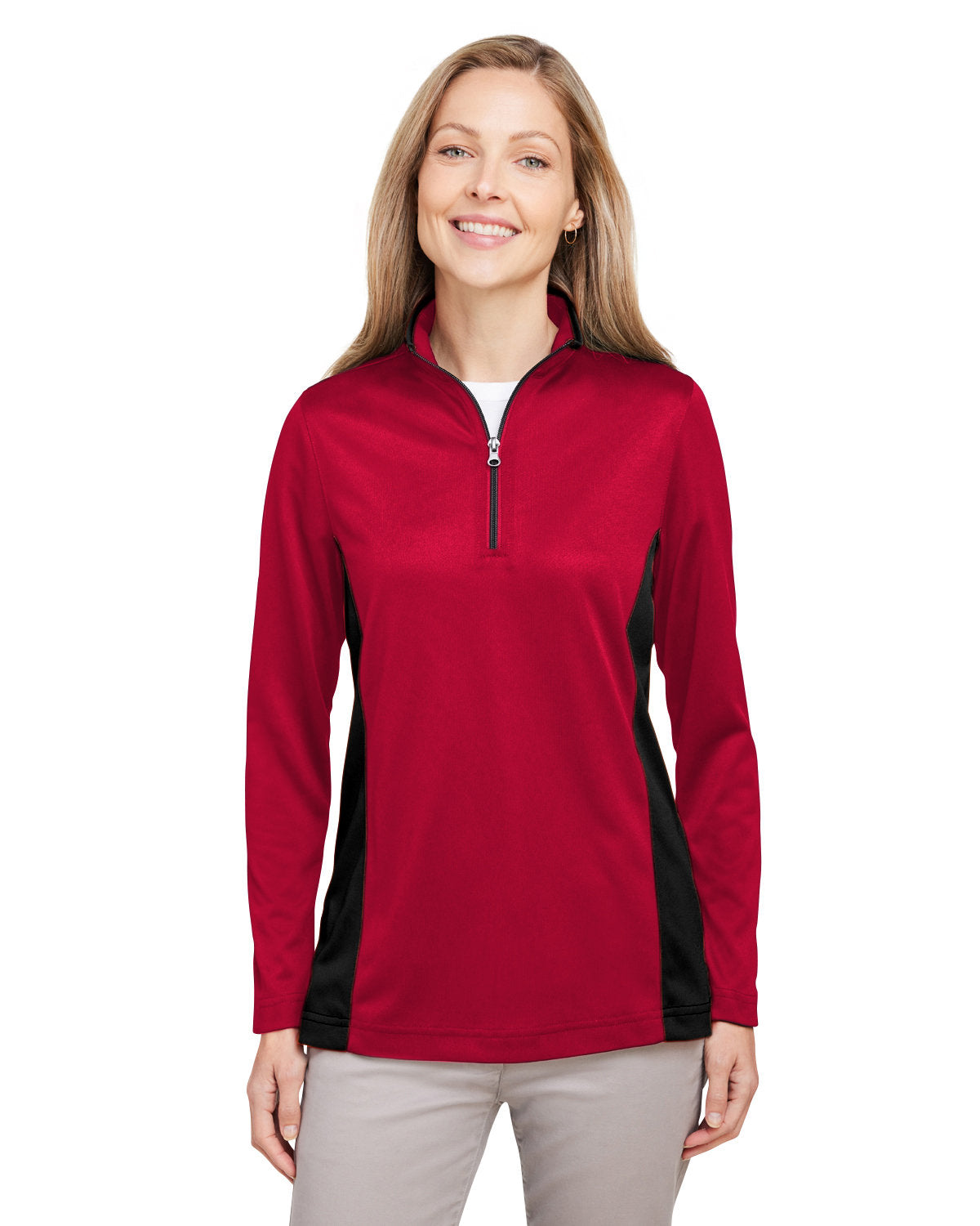 Harriton Ladies' Flash Snag Protection Plus IL Colorblock Quarter-Zip Harriton