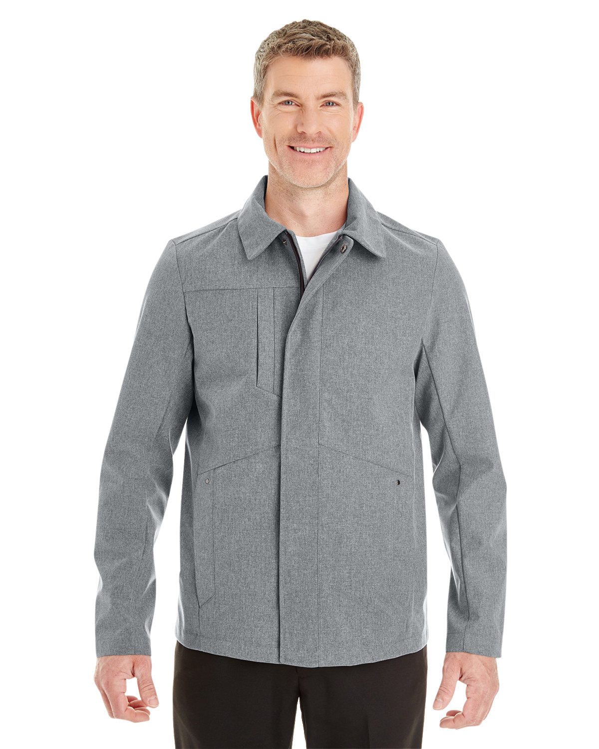 North End Men's Edge Soft Shell Jacket with Fold-Down Collar North End
