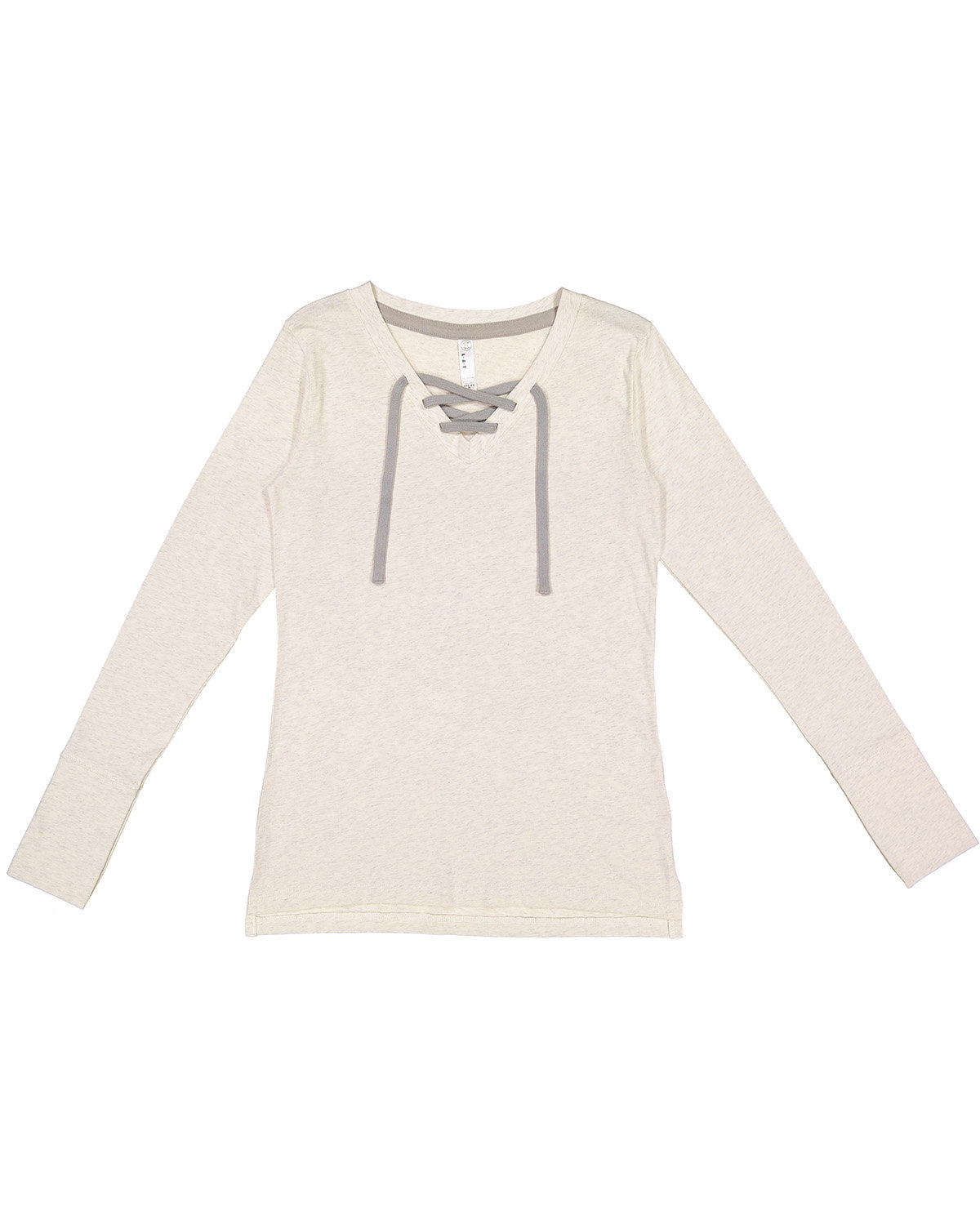 LAT Ladies' Long Sleeve Fine Jersey Lace-Up T-Shirt LAT