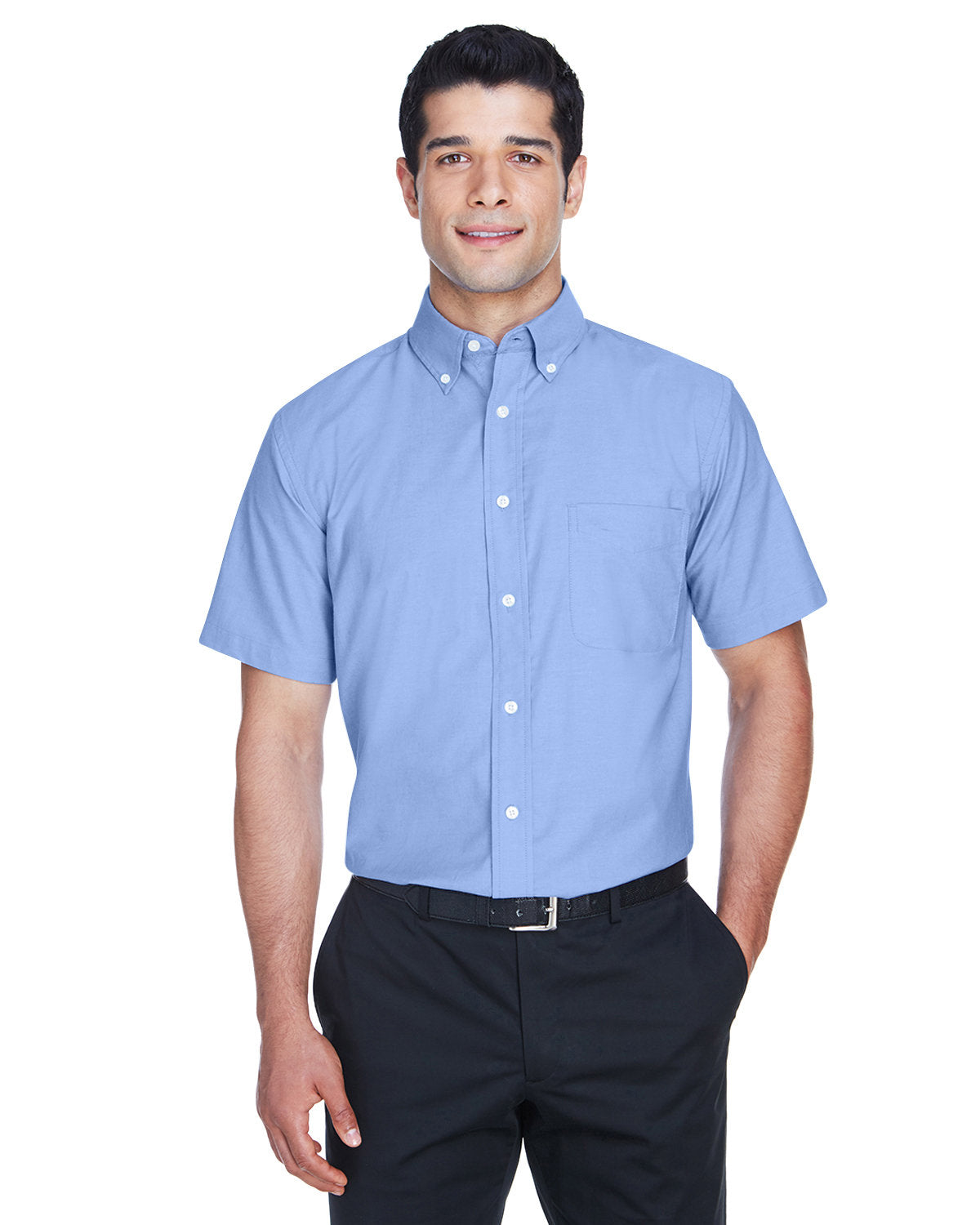 Harriton Men's Short-Sleeve Oxford with Stain-Release Harriton