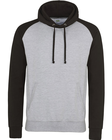 AWDis Adult 80/20 Midweight Contrast Baseball Hooded Sweatshirt AWDis