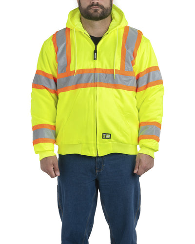 Berne Men's Hi-Vis Class 3 Hooded Active Jacket