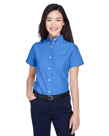 UltraClub Ladies' Classic Wrinkle-Resistant Short-Sleeve Oxford UltraClub