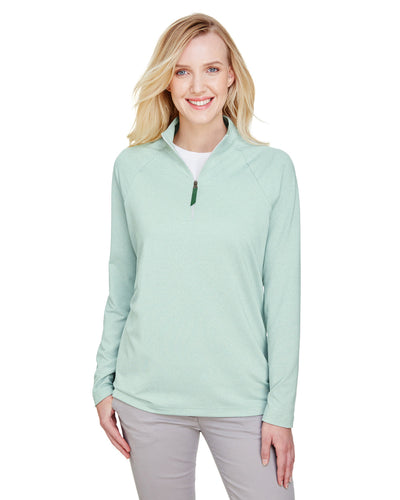 Devon & Jones CrownLux Performance™ Ladies' Clubhouse Micro-Stripe Quarter-Zip