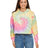 Tie-Dye Ladies' Cropped Hooded Sweatshirt Tie-Dye