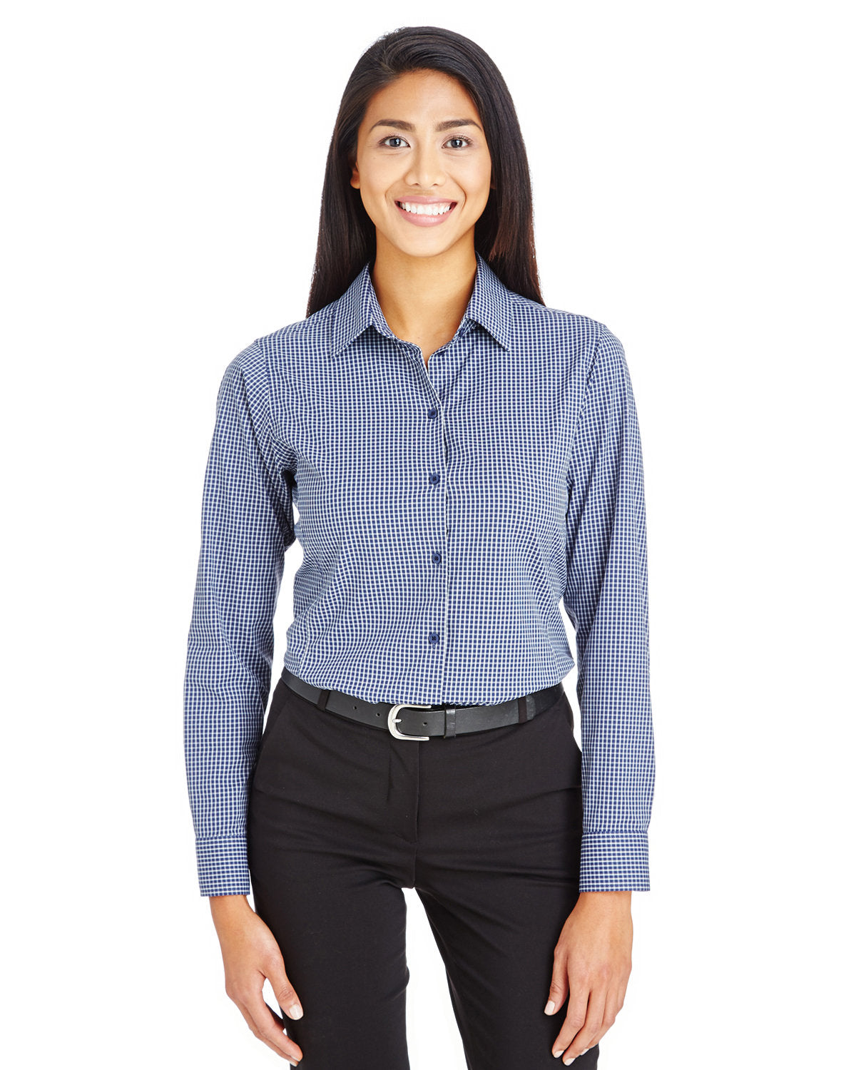 Devon & Jones CrownLux Performance™ Ladies' Tonal Mini Check Shirt Devon & Jones