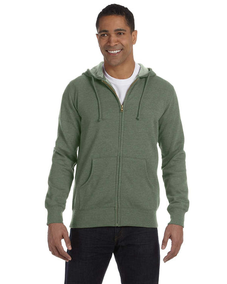 econscious Unisex Heathered Full-Zip Hooded Sweatshirt econscious