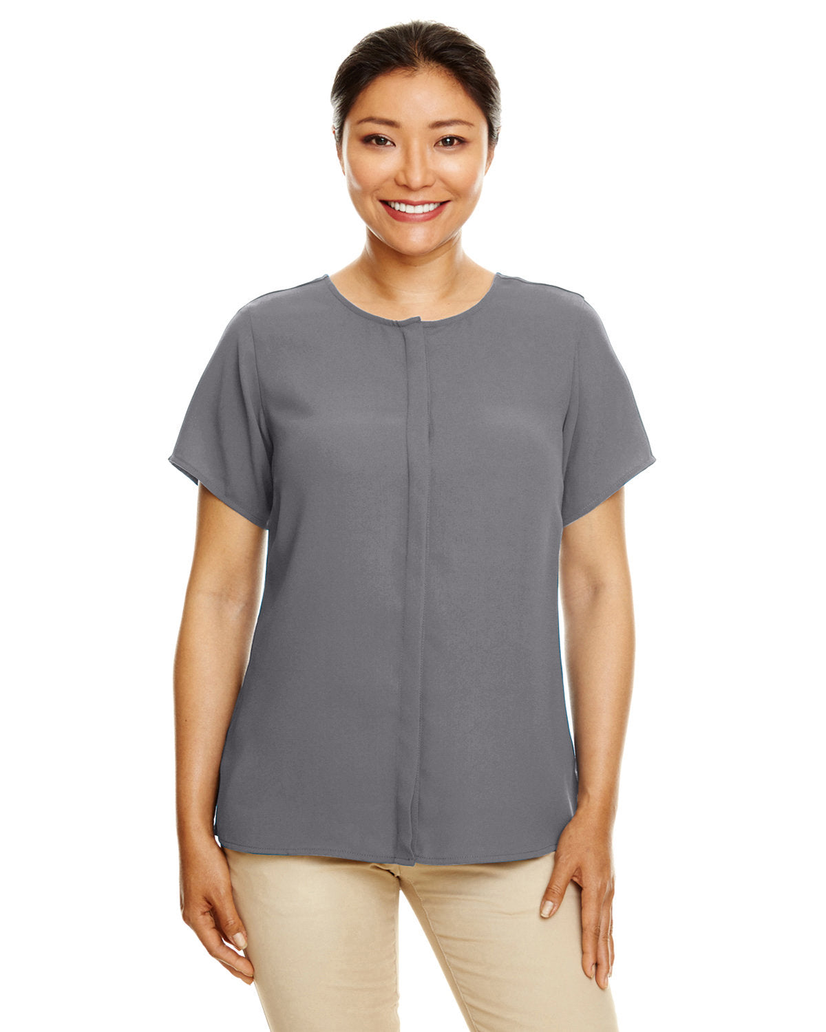 Devon & Jones Ladies' Perfect Fit™ Short-Sleeve Crepe Blouse Devon & Jones