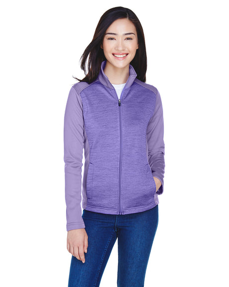 Devon & Jones Ladies' Newbury Colorblock Mélange Fleece Full-Zip Devon & Jones