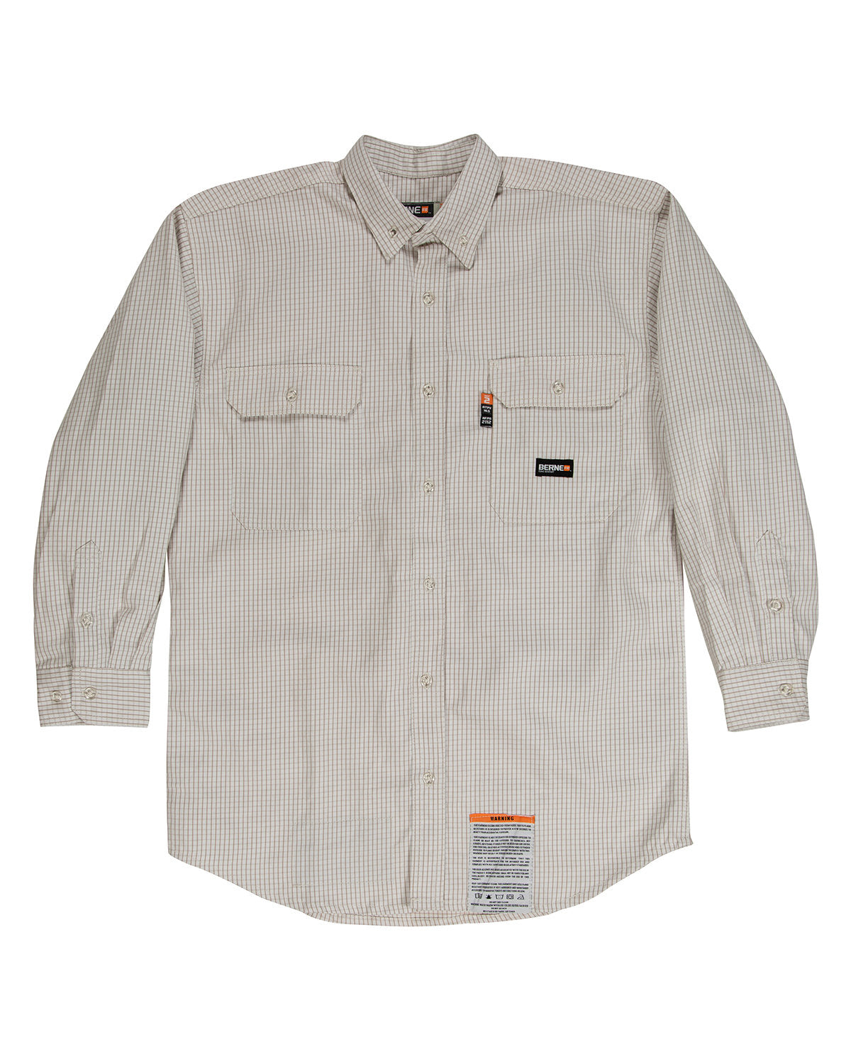 Berne Men's Flame-Resistant Down Plaid Work Shirt Berne