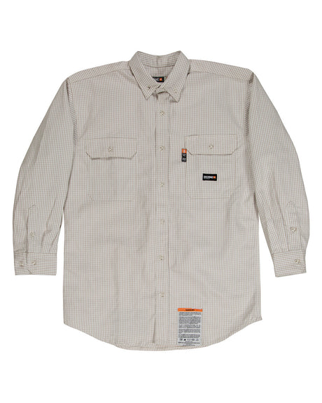Berne Men's Flame-Resistant Down Plaid Work Shirt Berne