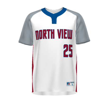 Russell Sublimated Baseline Covered Placket Baseball Jersey Team Baseball Jerseys
