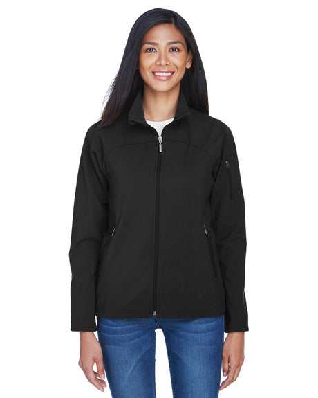 North End Ladies' Three-Layer Fleece Bonded Performance Soft Shell Jacket North End