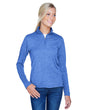 UltraClub Ladies' Cool & Dry Heathered Performance Quarter-Zip UltraClub