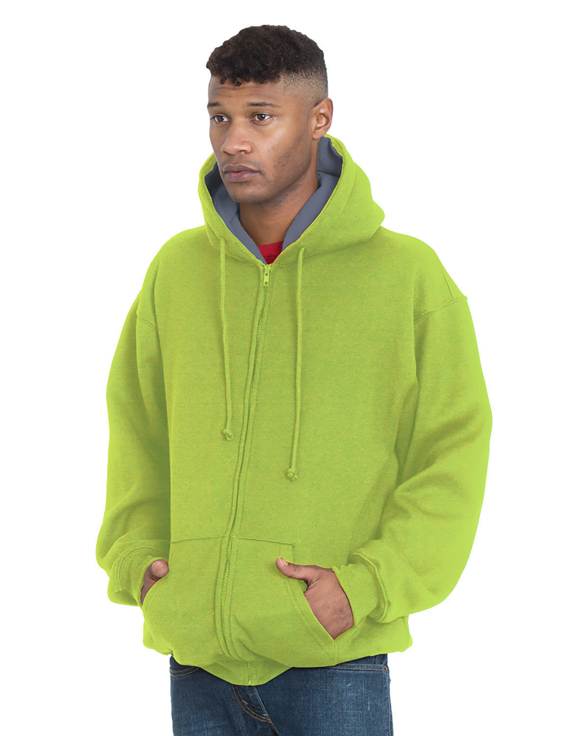 Bayside Adult Super Heavy Thermal-Lined Full-Zip Hooded Sweatshirt Bayside