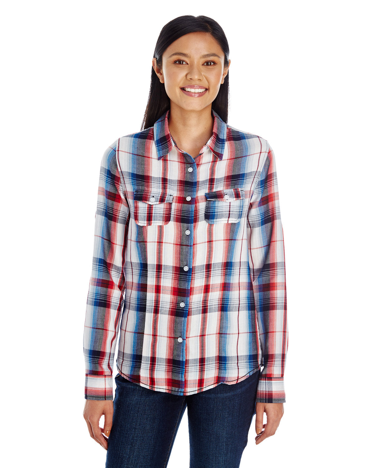 Burnside Ladies' Long-Sleeve Plaid Pattern Woven Shirt Burnside