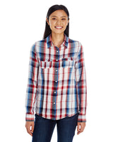 Burnside Ladies' Long-Sleeve Plaid Pattern Woven Shirt Burnside