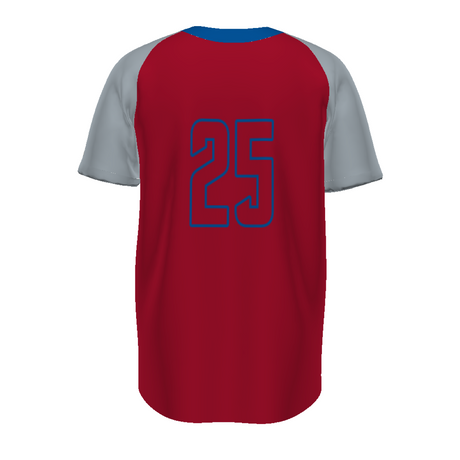Russell Sublimated Baseline Covered Placket Baseball Jersey Team Baseball Jerseys