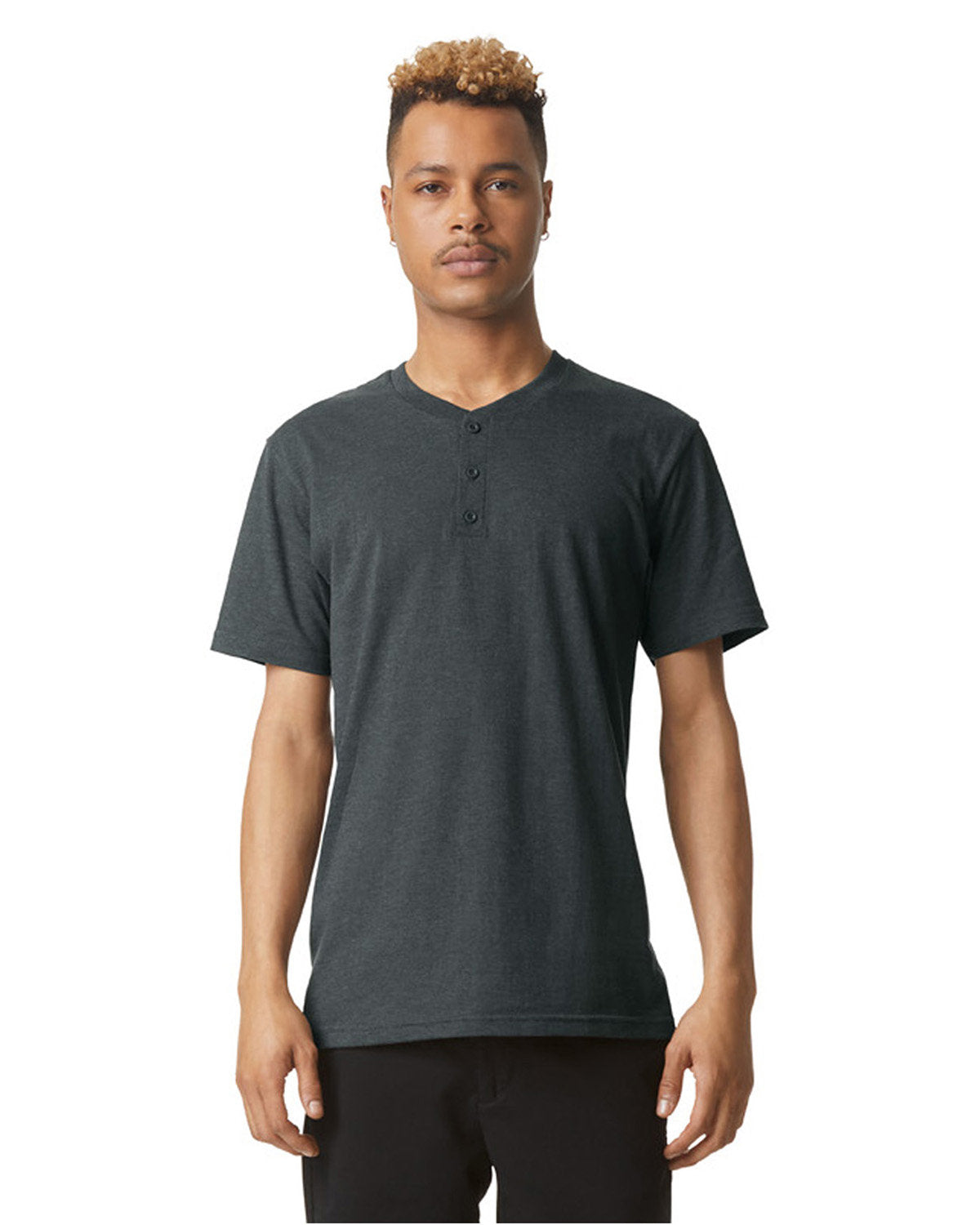 American Apparel Men's CVC Henley T-Shirt American Apparel