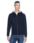 UltraClub Men's Rugged Wear Thermal-Lined Full-Zip Fleece Hooded Sweatshirt UltraClub