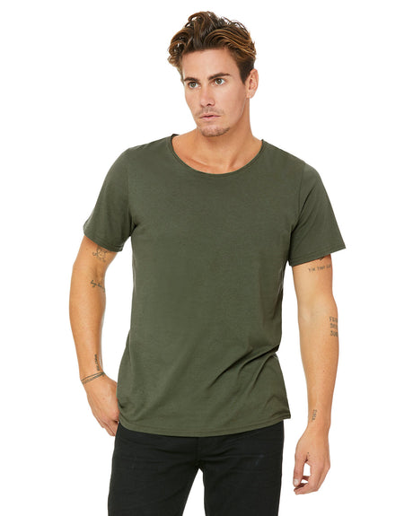 BELLA + CANVAS Men's Jersey Raw Neck T-Shirt Mens Apparel Shirts & Tops
