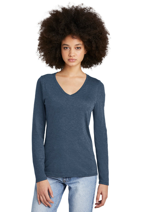 District Women's   Perfect Tri   Long Sleeve V-Neck Tee DT135