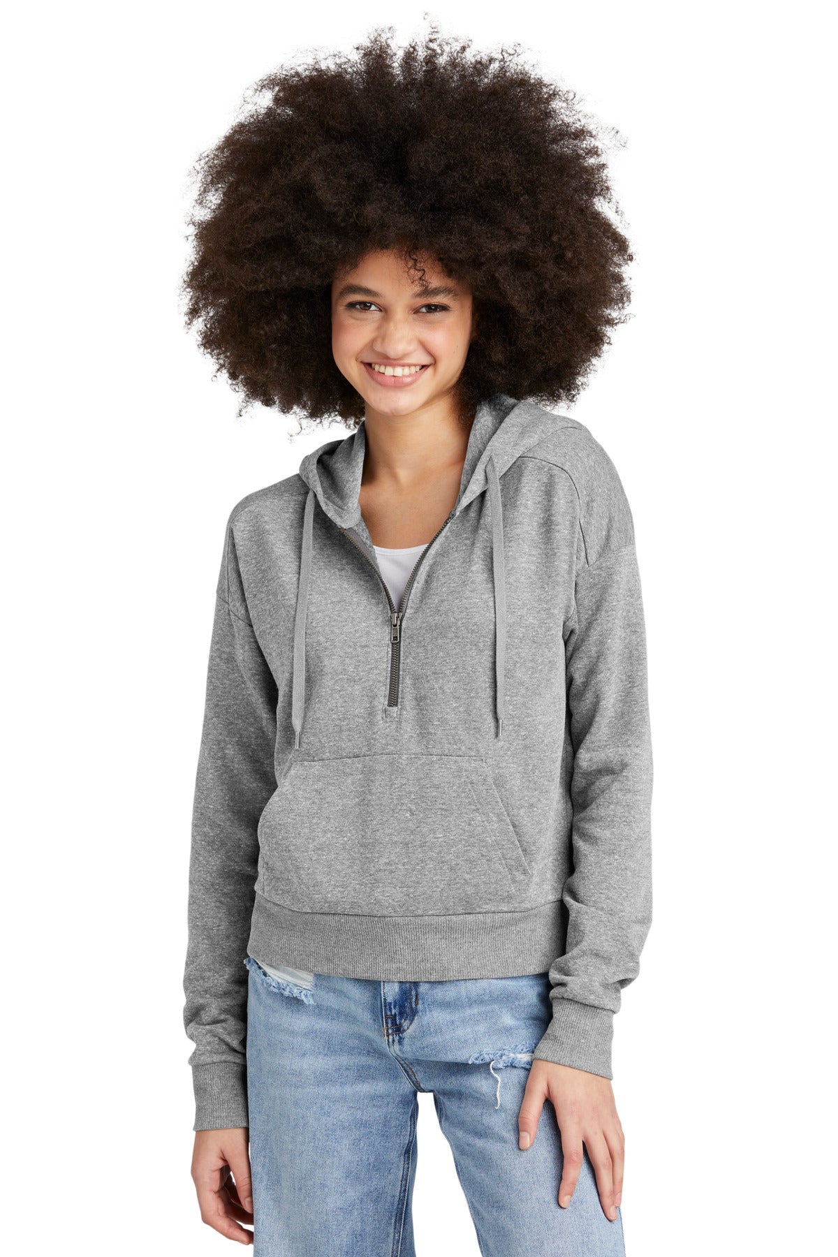 District Women's   Perfect Tri   Fleece 1/2-Zip Pullover DT1311