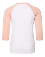 BELLA + CANVAS Youth Three-Quarter Sleeve Baseball Tee