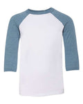 BELLA + CANVAS Youth Three-Quarter Sleeve Baseball Tee