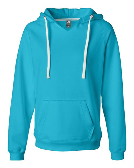 J. America Women's Sueded V-Neck Hooded Sweatshirt-1