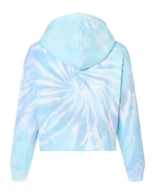 Colortone Women's Tie-Dyed Crop Hooded Sweatshirt Colortone
