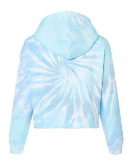 Colortone Women's Tie-Dyed Crop Hooded Sweatshirt Colortone