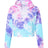 Colortone Women's Tie-Dyed Crop Hooded Sweatshirt Colortone