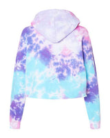 Colortone Women's Tie-Dyed Crop Hooded Sweatshirt Colortone