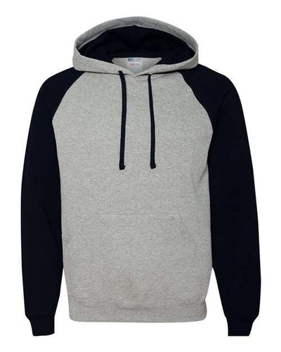 JERZEES Nublend® Colorblocked Raglan Hooded Sweatshirt