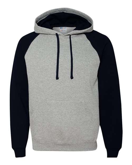 JERZEES Nublend® Colorblocked Raglan Hooded Sweatshirt