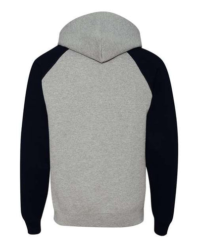 JERZEES Nublend® Colorblocked Raglan Hooded Sweatshirt