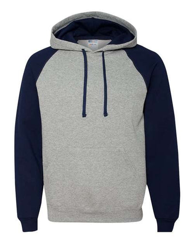 JERZEES Nublend® Colorblocked Raglan Hooded Sweatshirt