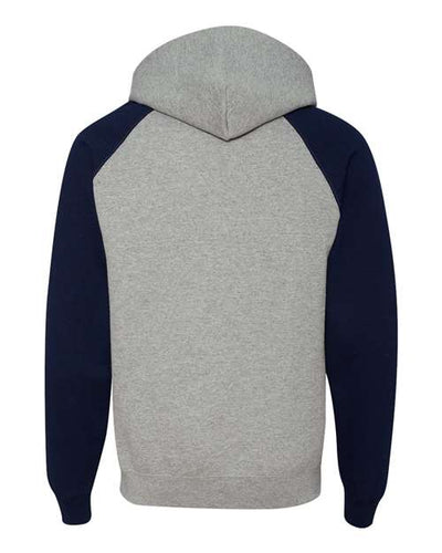JERZEES Nublend® Colorblocked Raglan Hooded Sweatshirt