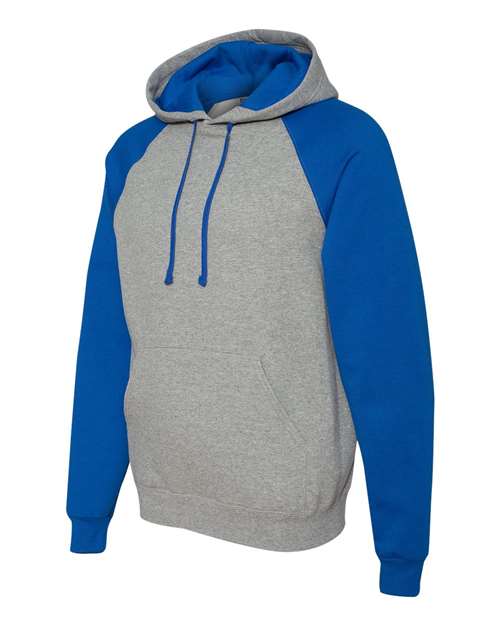 JERZEES Nublend® Colorblocked Raglan Hooded Sweatshirt