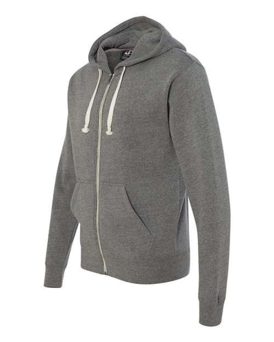 J. America Men's Triblend Full-Zip Hooded Sweatshirt
