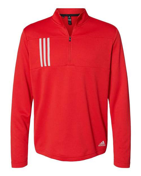 adidas Men's 3-Stripes Double Knit Quarter-Zip Pullover-1