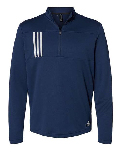 adidas Men's 3-Stripes Double Knit Quarter-Zip Pullover-1