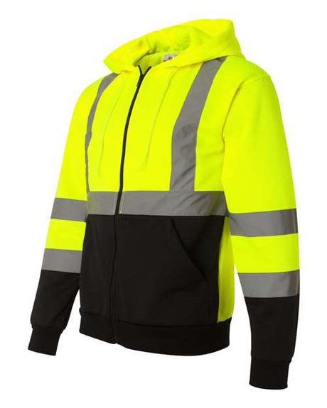Kishigo Men's Hi-Vis Full-Zip Hooded Sweatshirt Kishigo