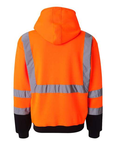 Kishigo Men's Hi-Vis Full-Zip Hooded Sweatshirt Kishigo